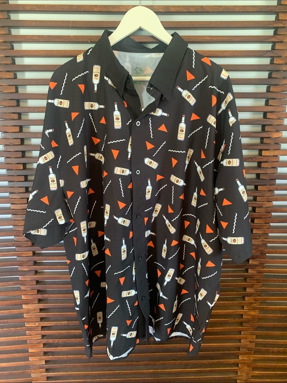 🎉NEW LISTING!🎉Men's Tito’s Button-Up Shirt with Bottle Print